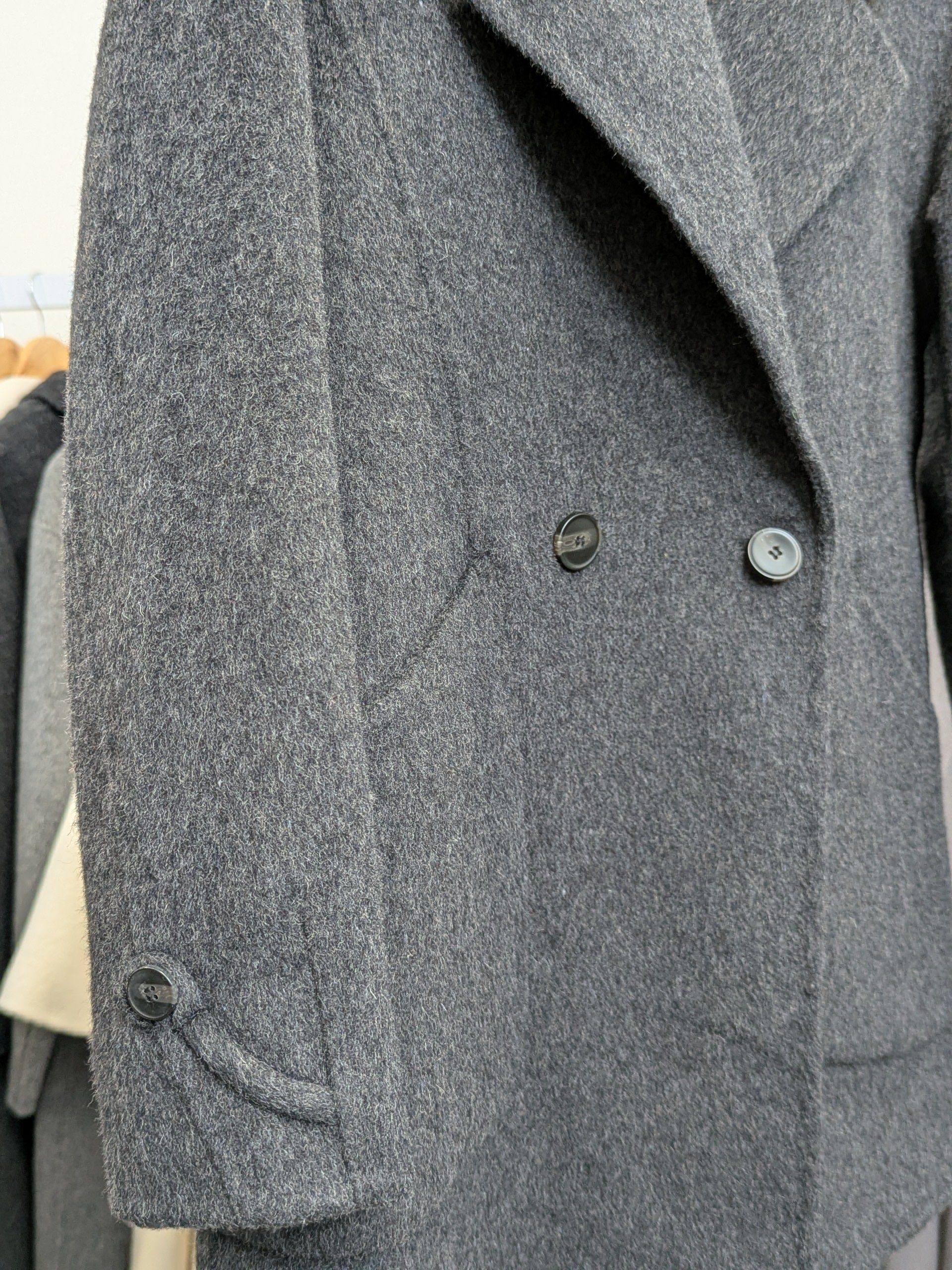 033 100% Wool Coat Charcoal