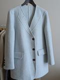 074 100% Wool Coat Blue M 10-12