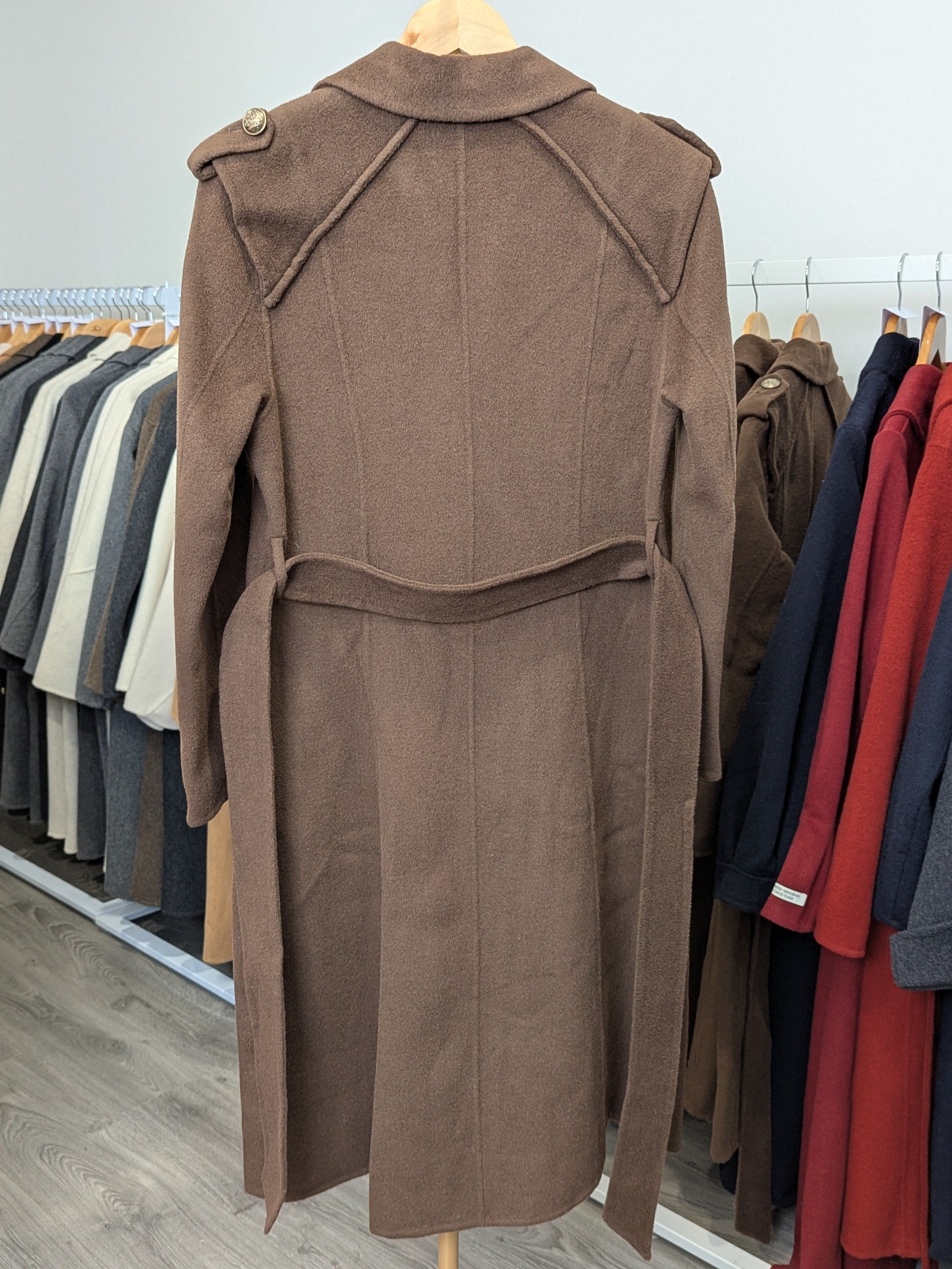 014 100% Wool Coat Chocolate
