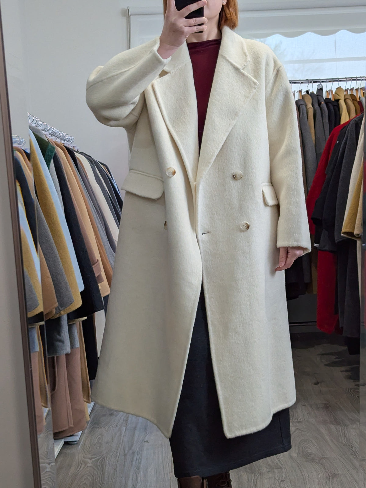 243 70% Wool Coat Cream M 12-16