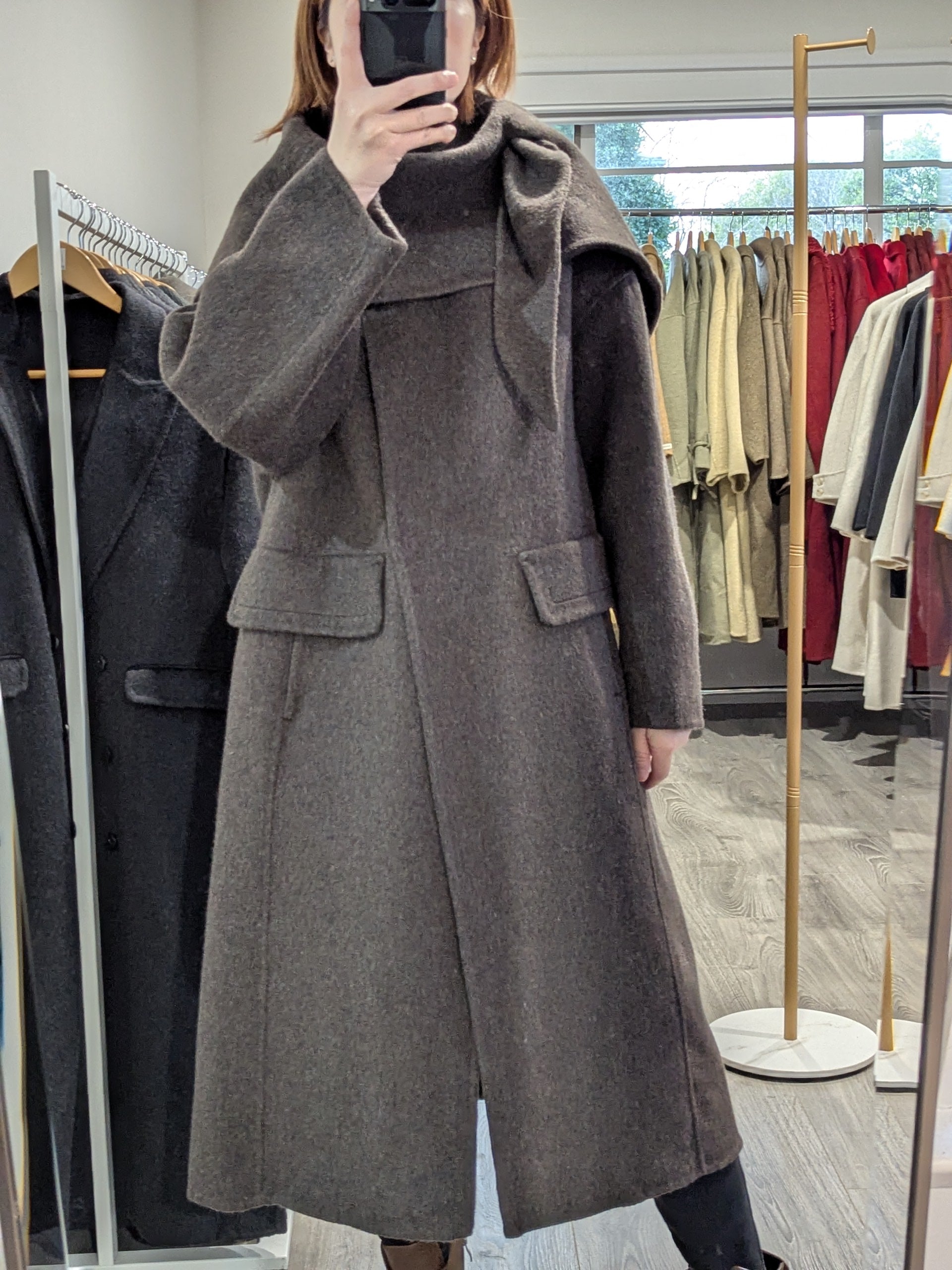 161 100% Wool Coat Dark Brown S 8-10 M 12-14