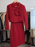 229 100% Wool Coat Set Red M 8-10