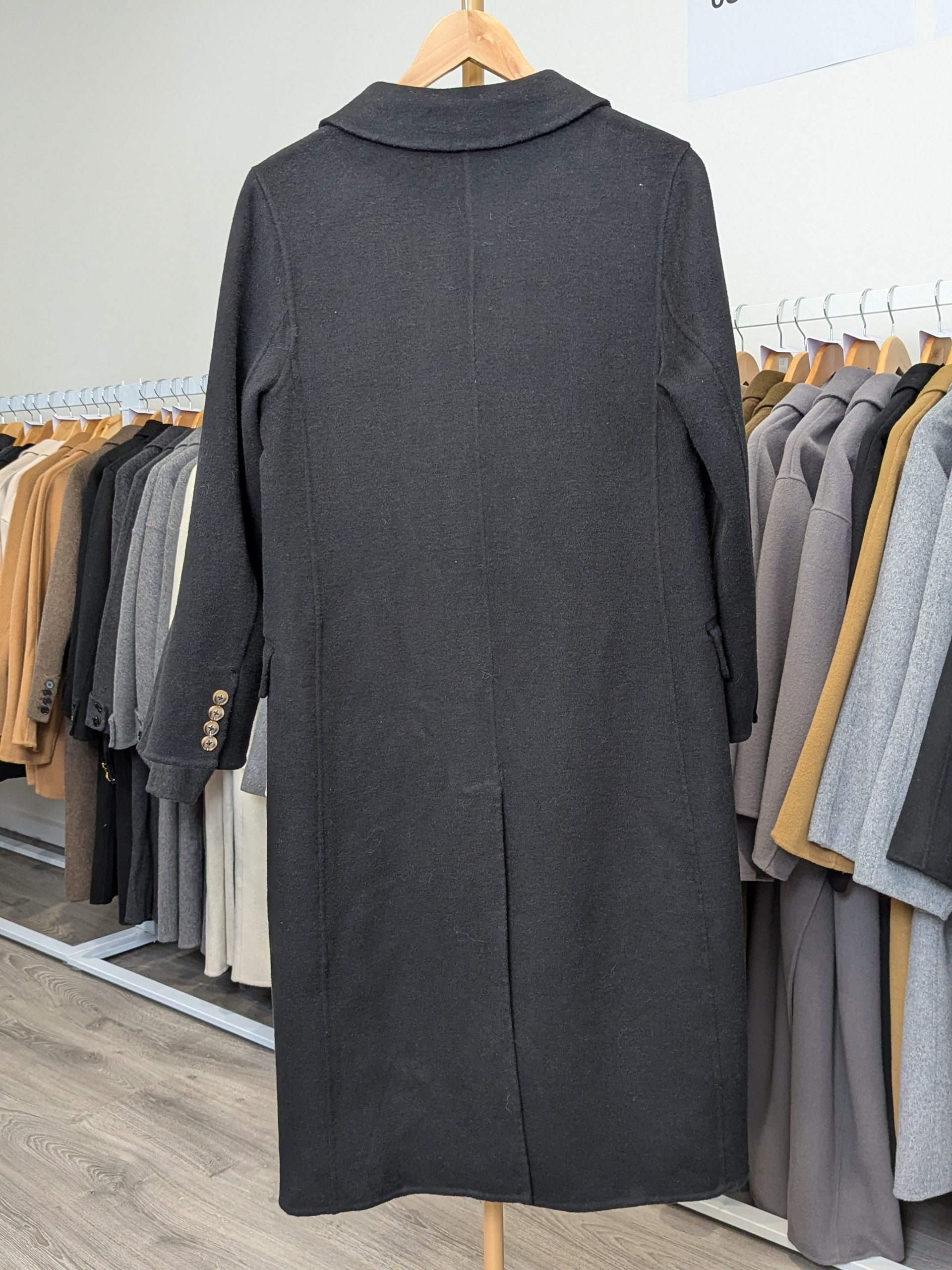 119 100% Wool Coat Black