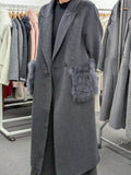 Fur trims 100% Wool Coat Women Warehouse Try-On Welcome 247