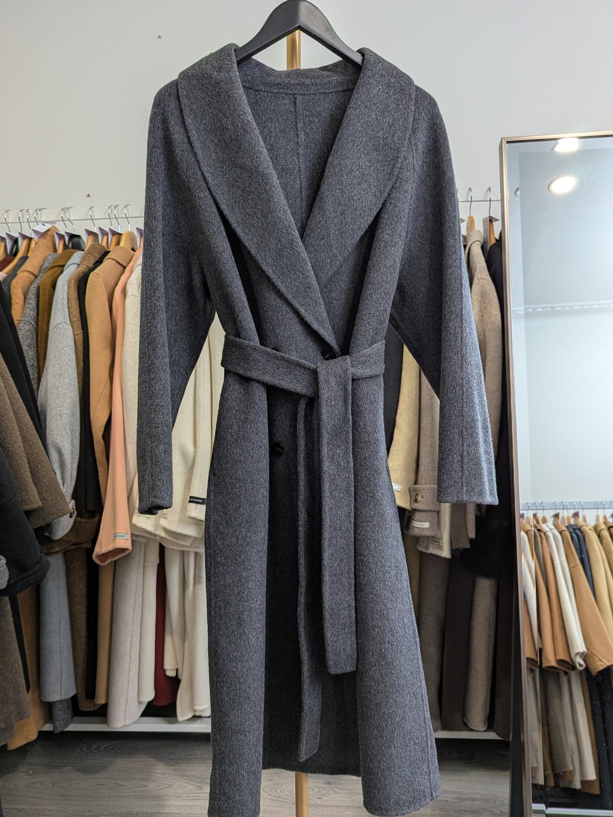 270 70% Wool Coat Dark Grey M 8-10
