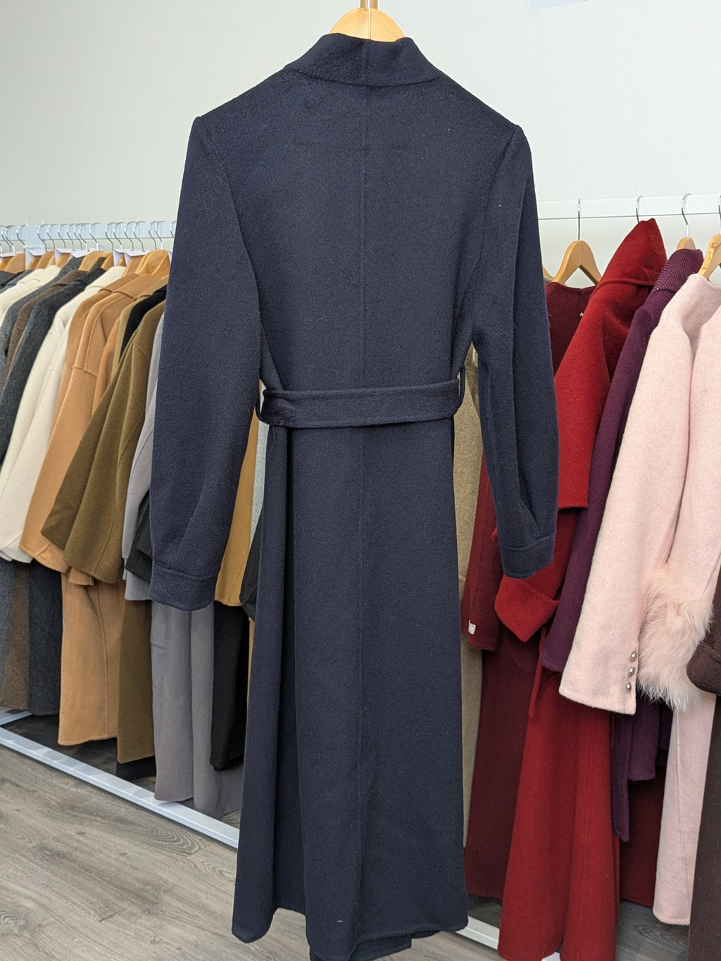 174 70% Wool 10% Cashmere Coat Red Navy