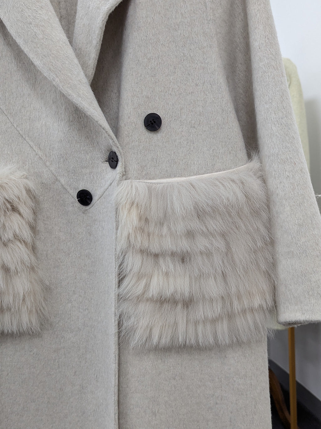 Fur trims 100% Wool Coat Women Warehouse Try-On Welcome 246