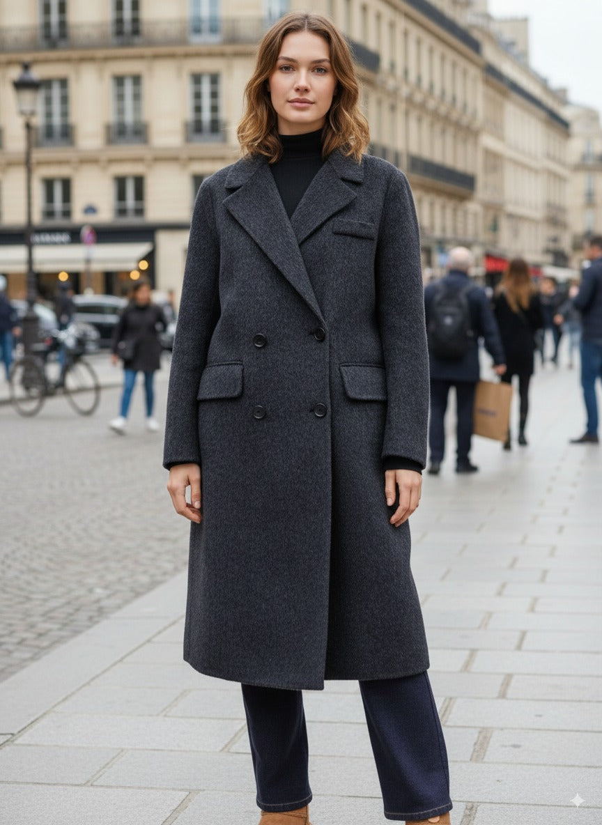 Classico Pure Wool Coat – Style 438 (S6-8 M8-10) Dark Grey