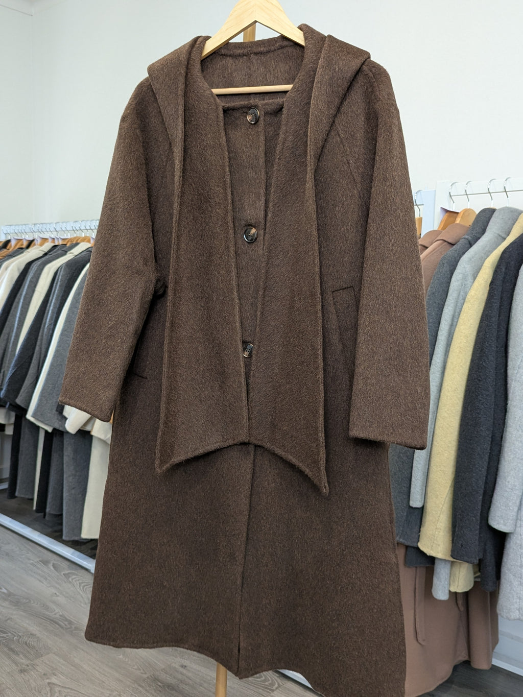 213 72% Wool Coat Brown S 10-12