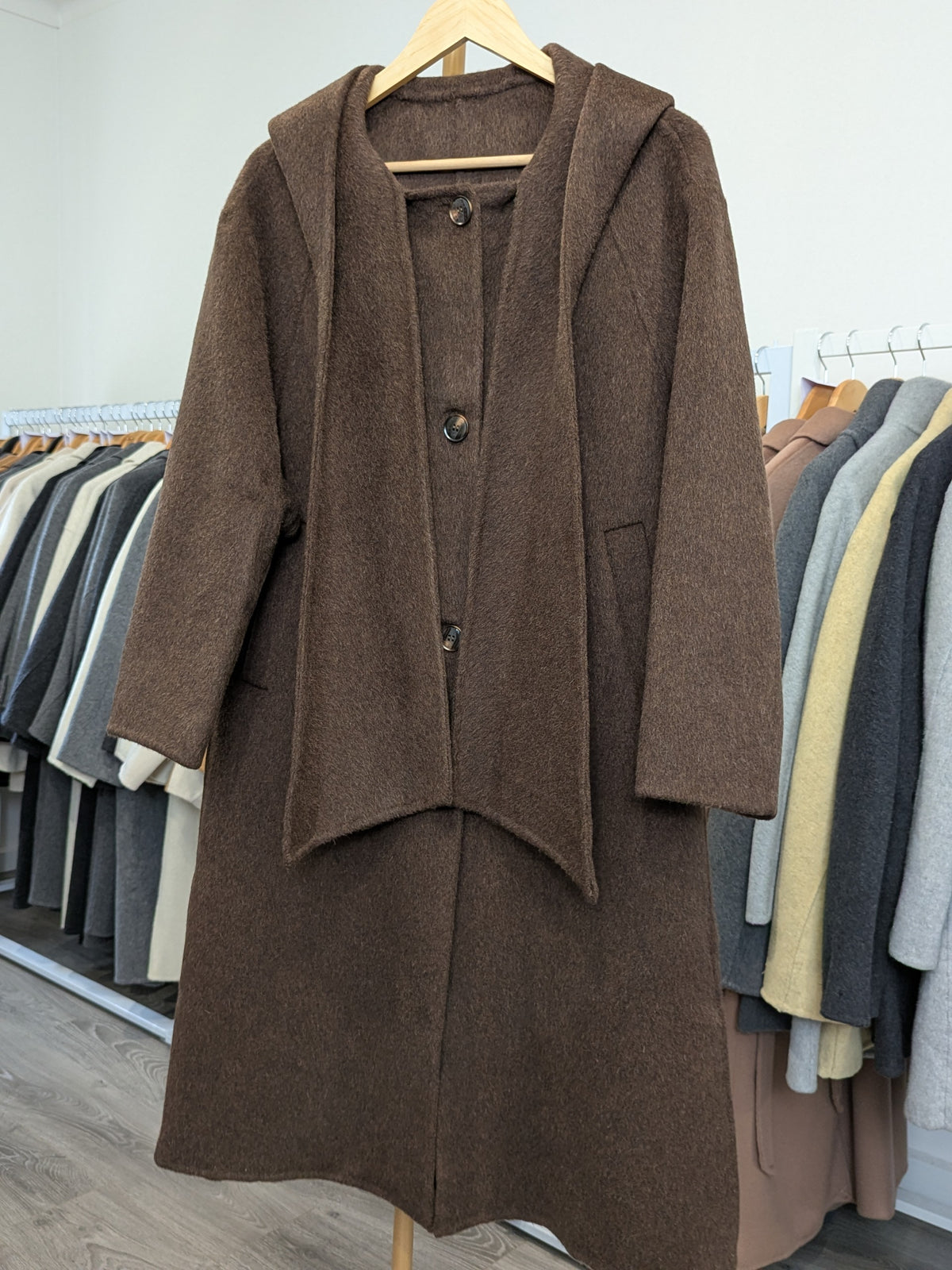 213 72% Wool Coat Brown S 10-12