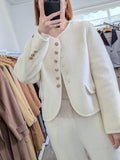 218 100% Wool Coat Cream M 10-12