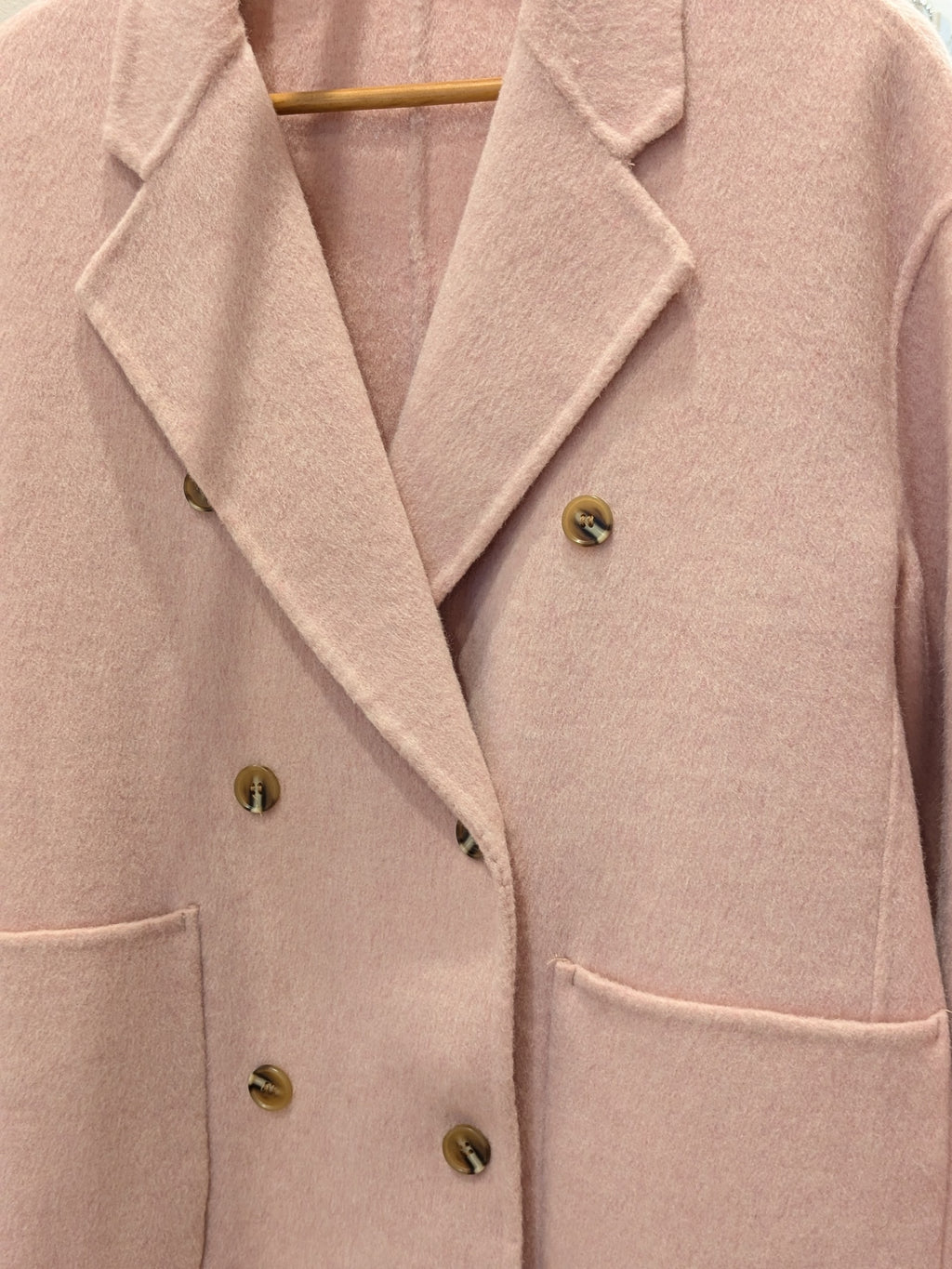 067 100% Wool Coat Pink S 8-12