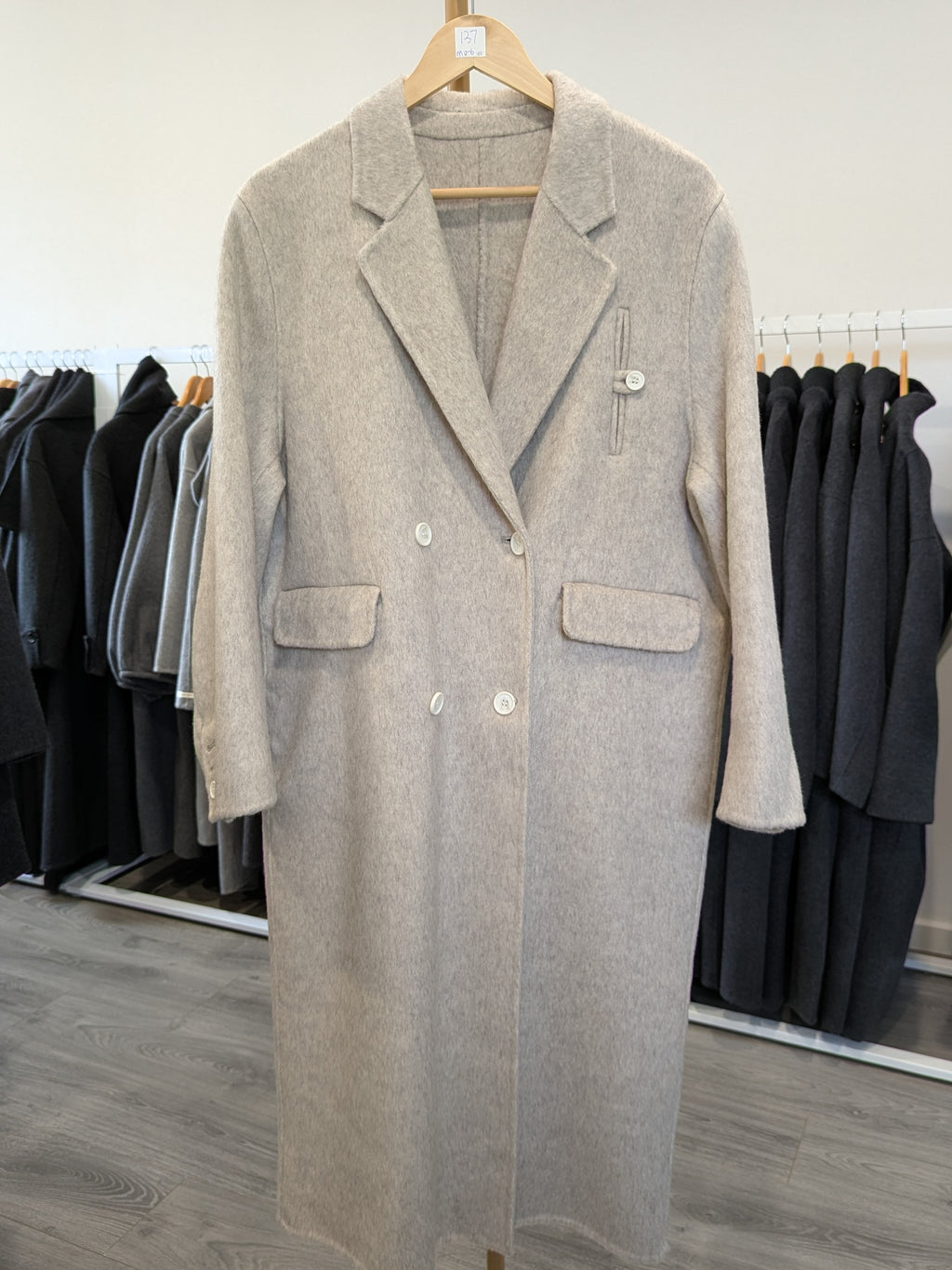 137 100% Wool Coat Oat M 12-16