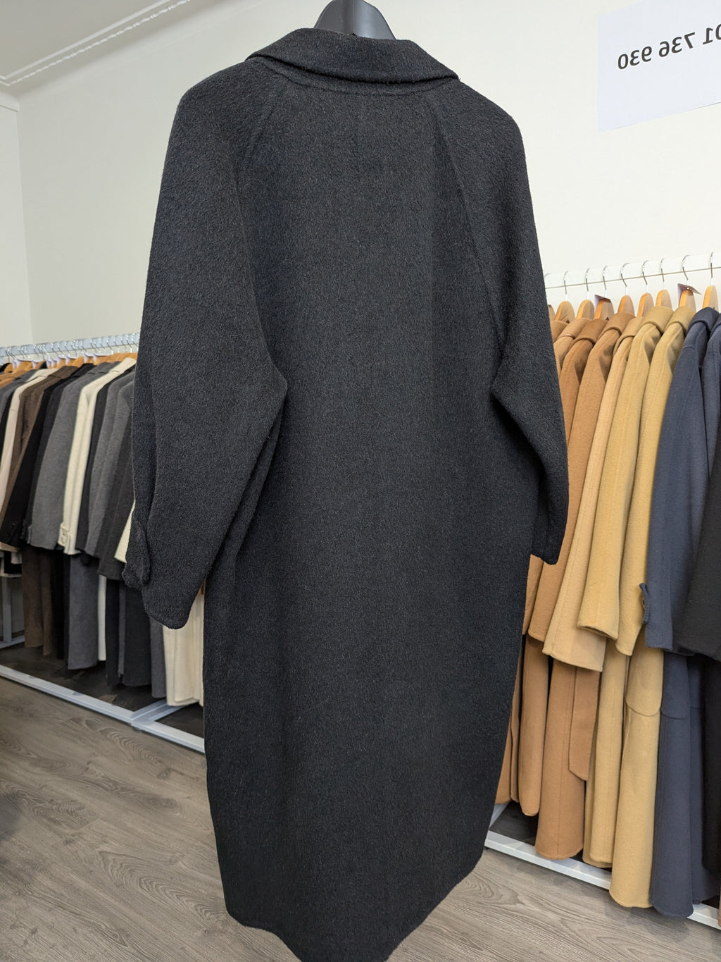 131 70% Wool Coat Charcoal S 10-14