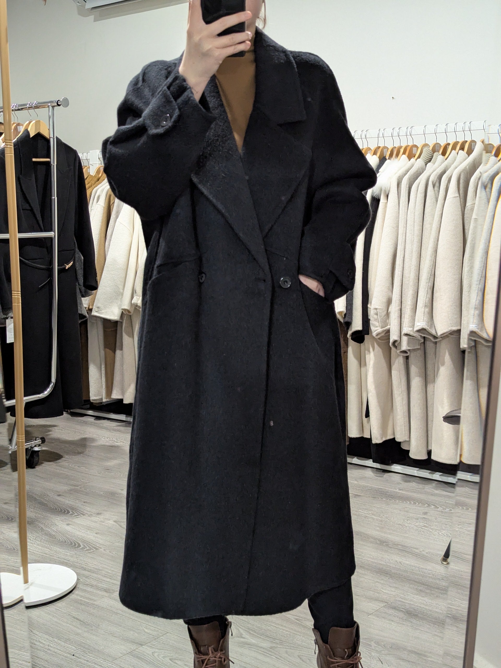 148 70% Wool Coat Charcoal S 10-14
