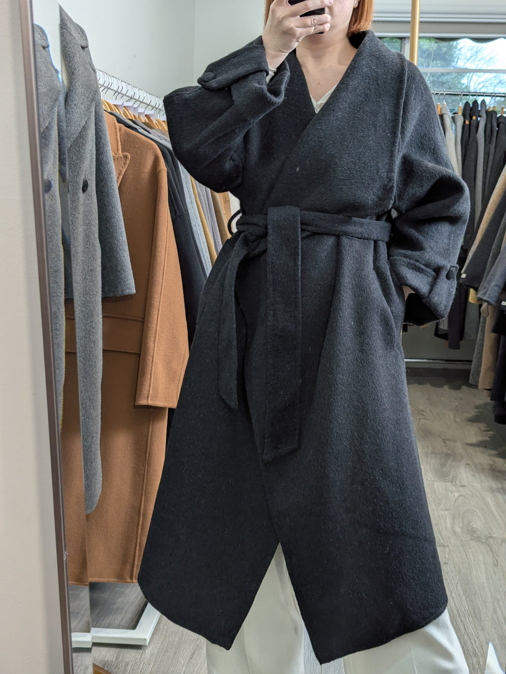 122 67% Wool Coat Charcoal