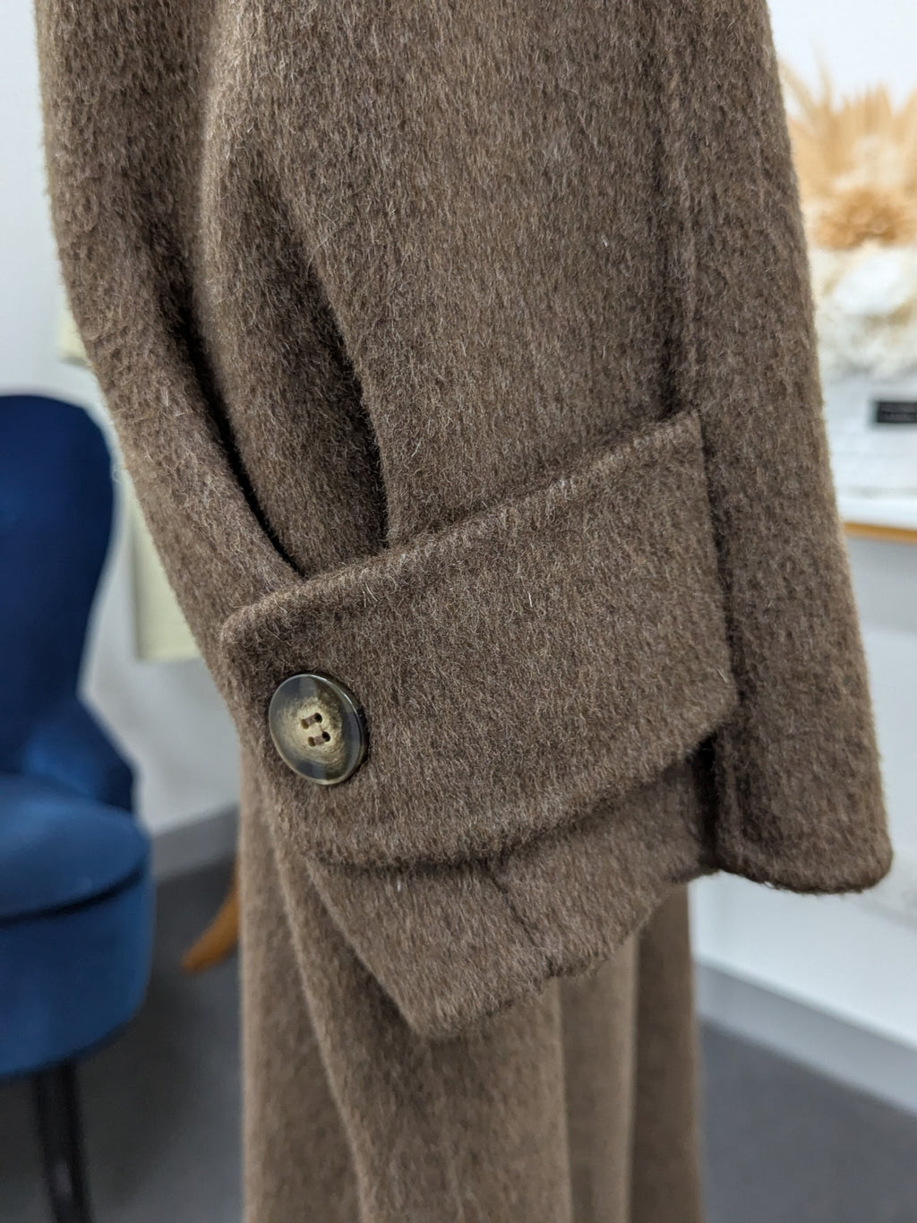 Premium Cashmere blend Wool Coat Women Brown Grey Charcoal