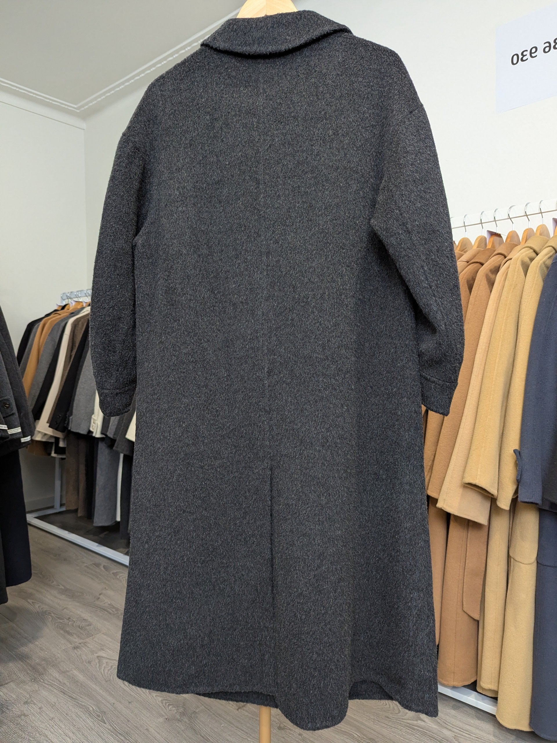 201 100% Wool Coat Charcoal S 10-14