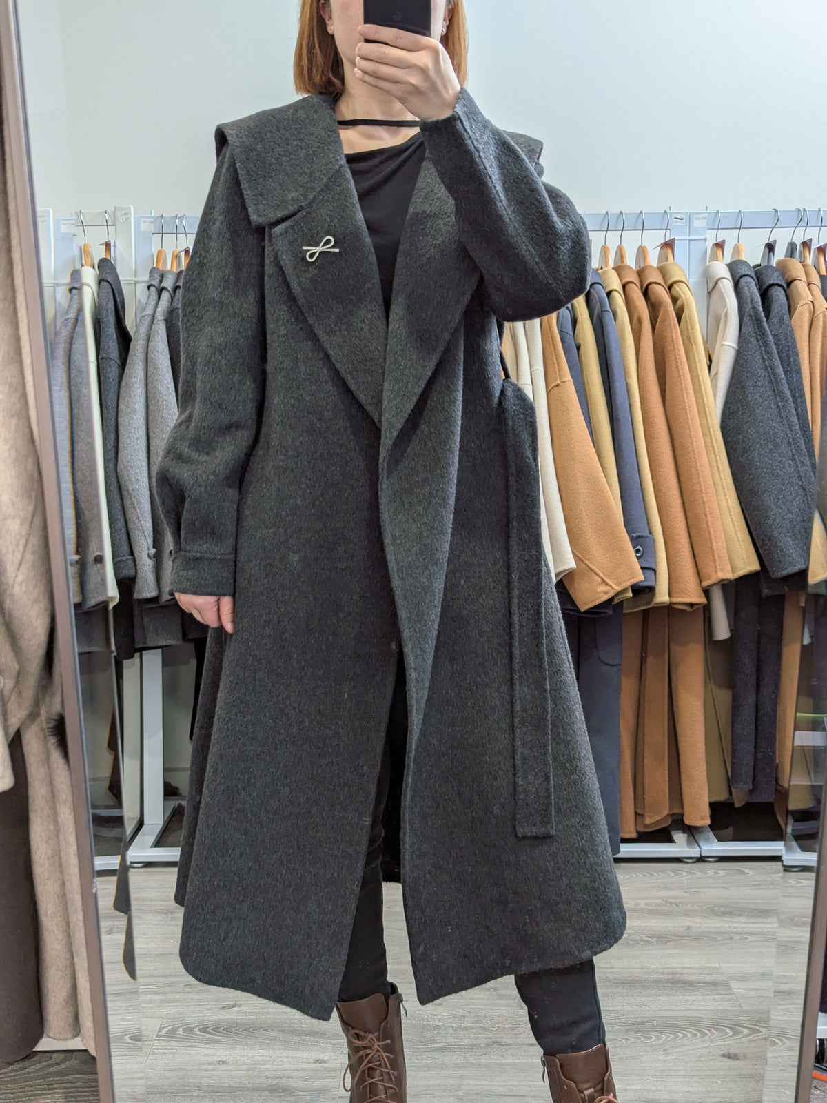 266 75% Wool Coat Dark Grey M 10-12