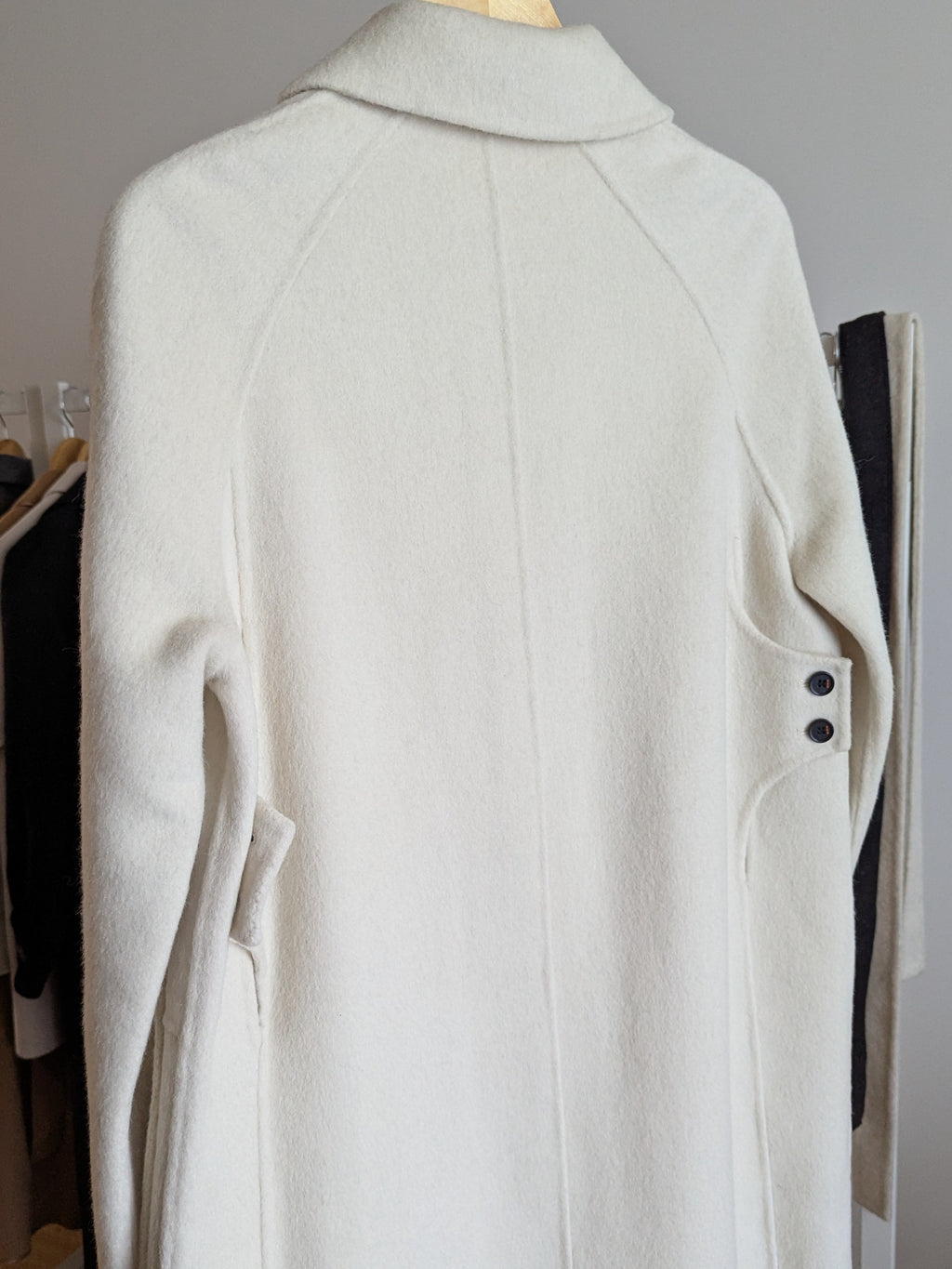 219 65% Wool Coat Cream S 8-10