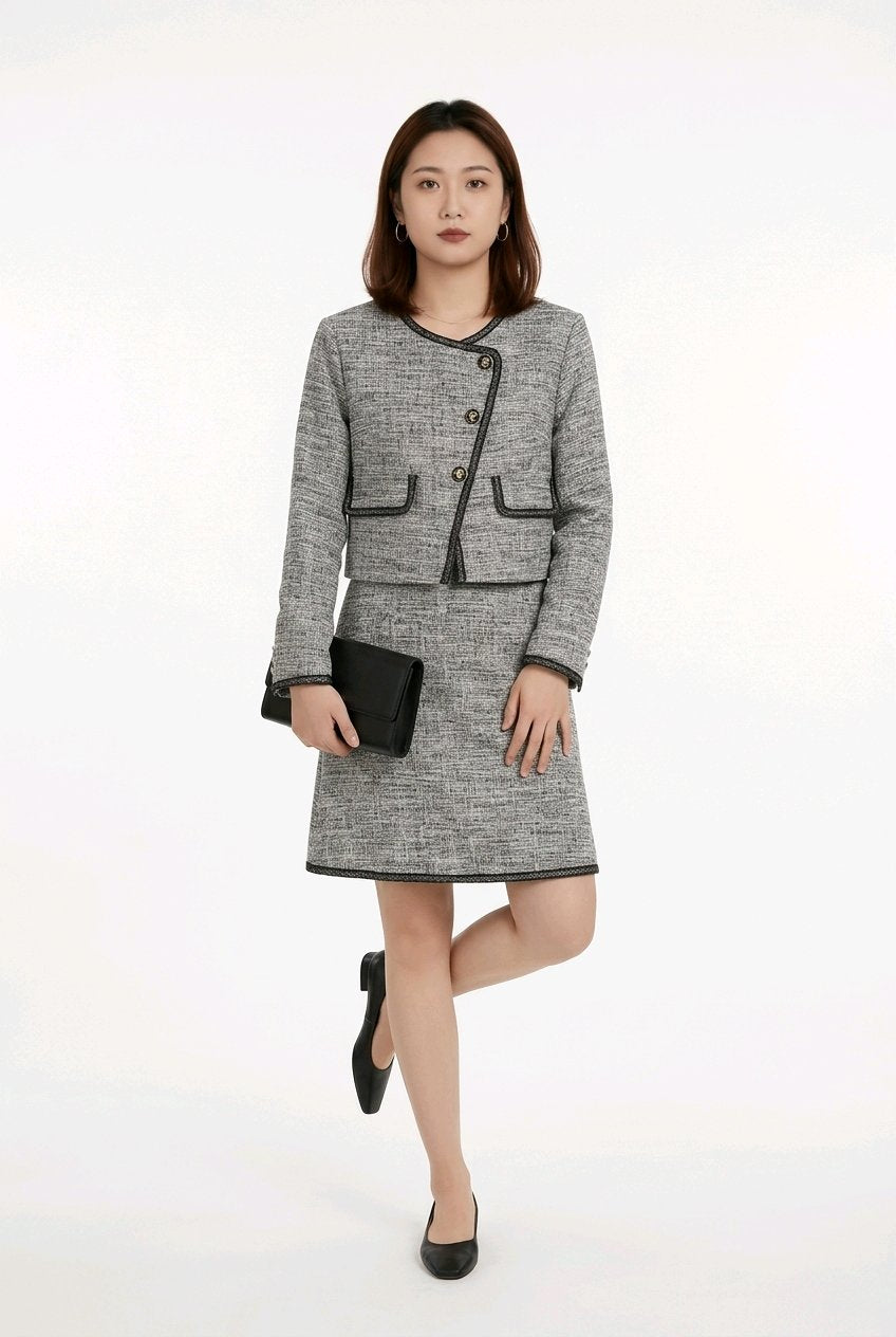 Goose Down Tweed Jacket 132 Size 4-6 6-8