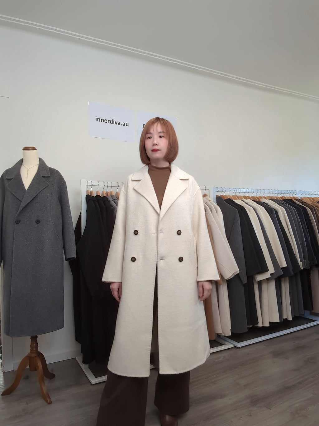 024 100% Wool Coat Cream