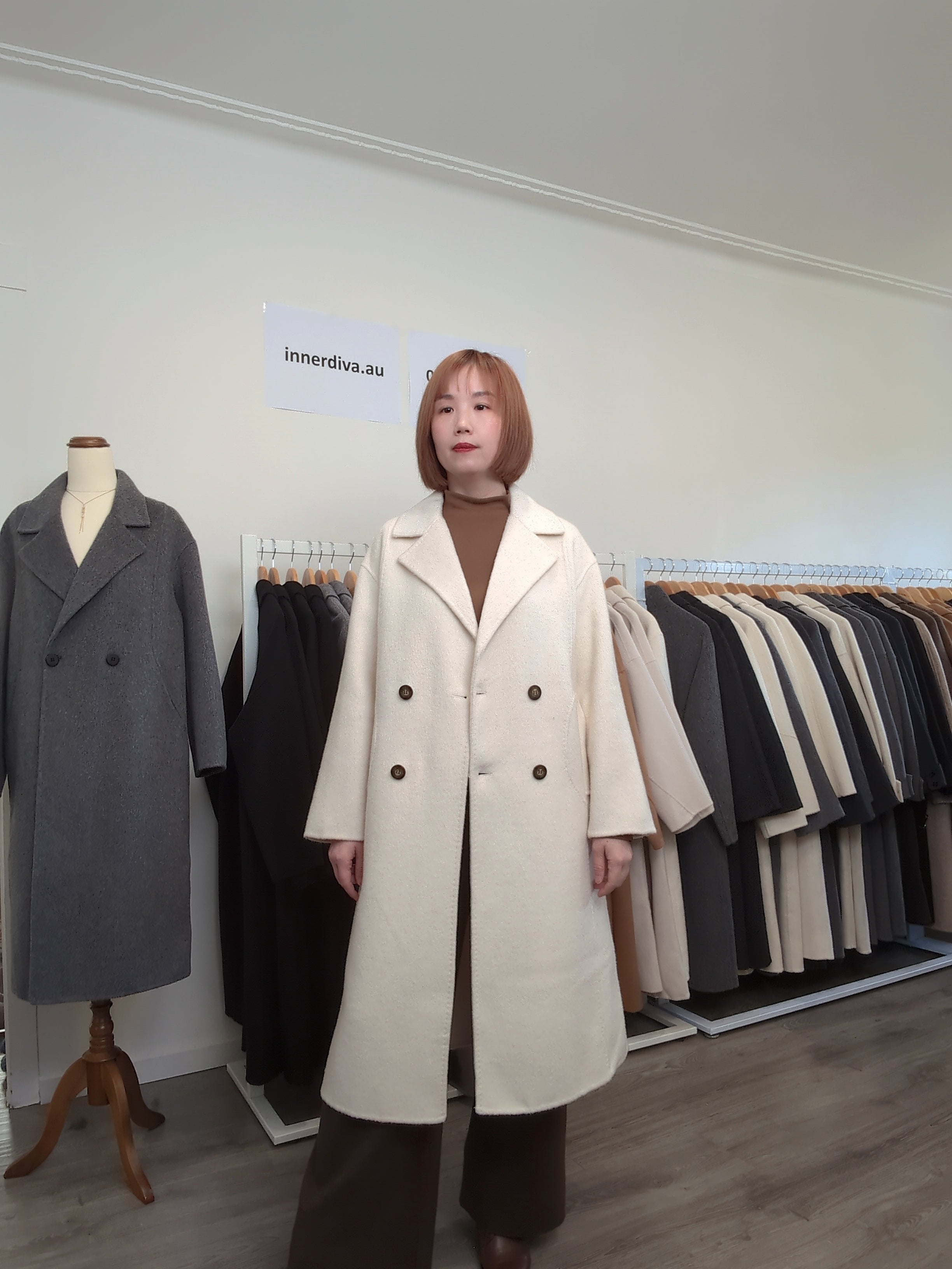 024 100% Wool Coat Cream