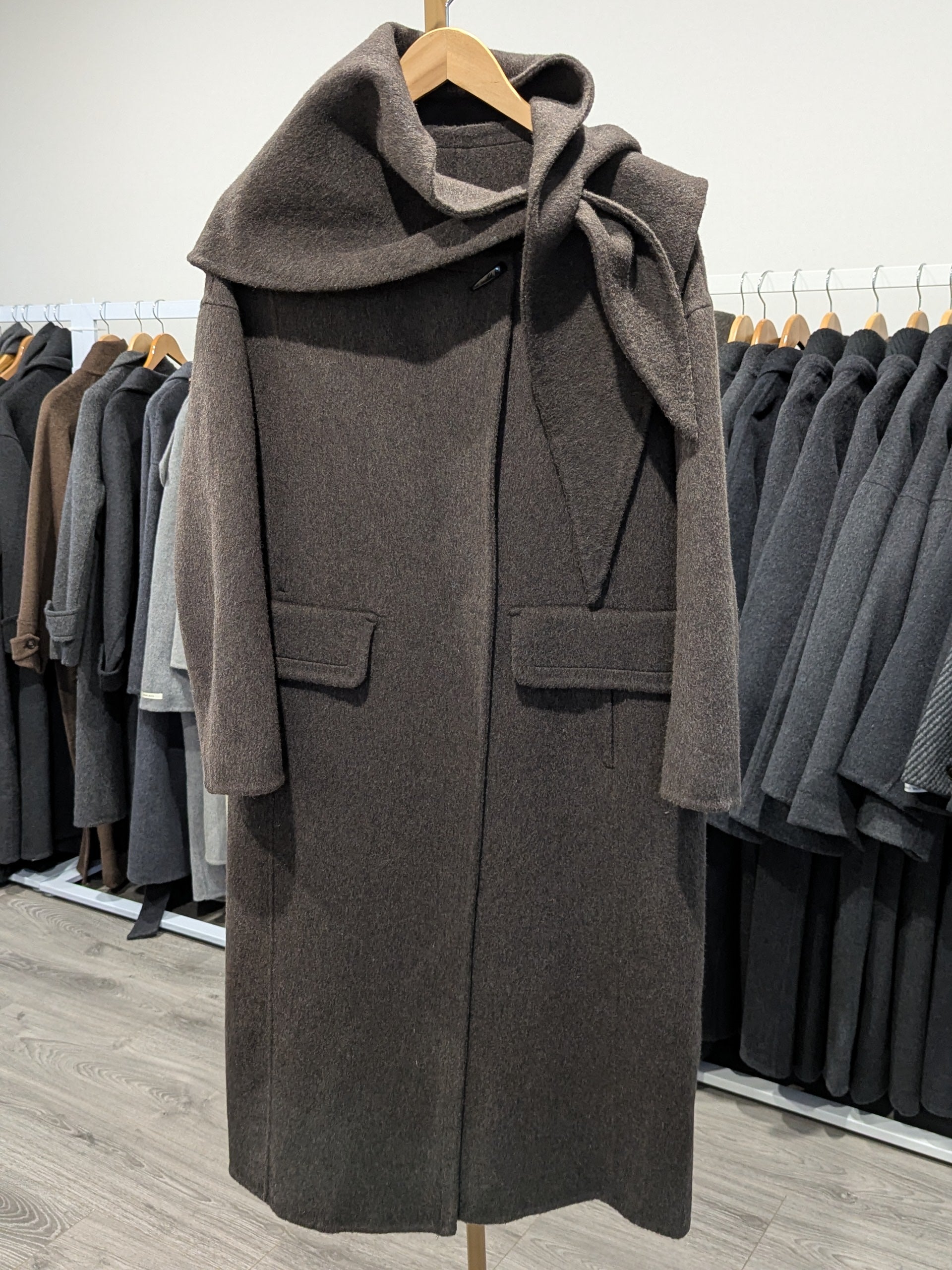 161 100% Wool Coat Dark Brown S 8-10 M 12-14