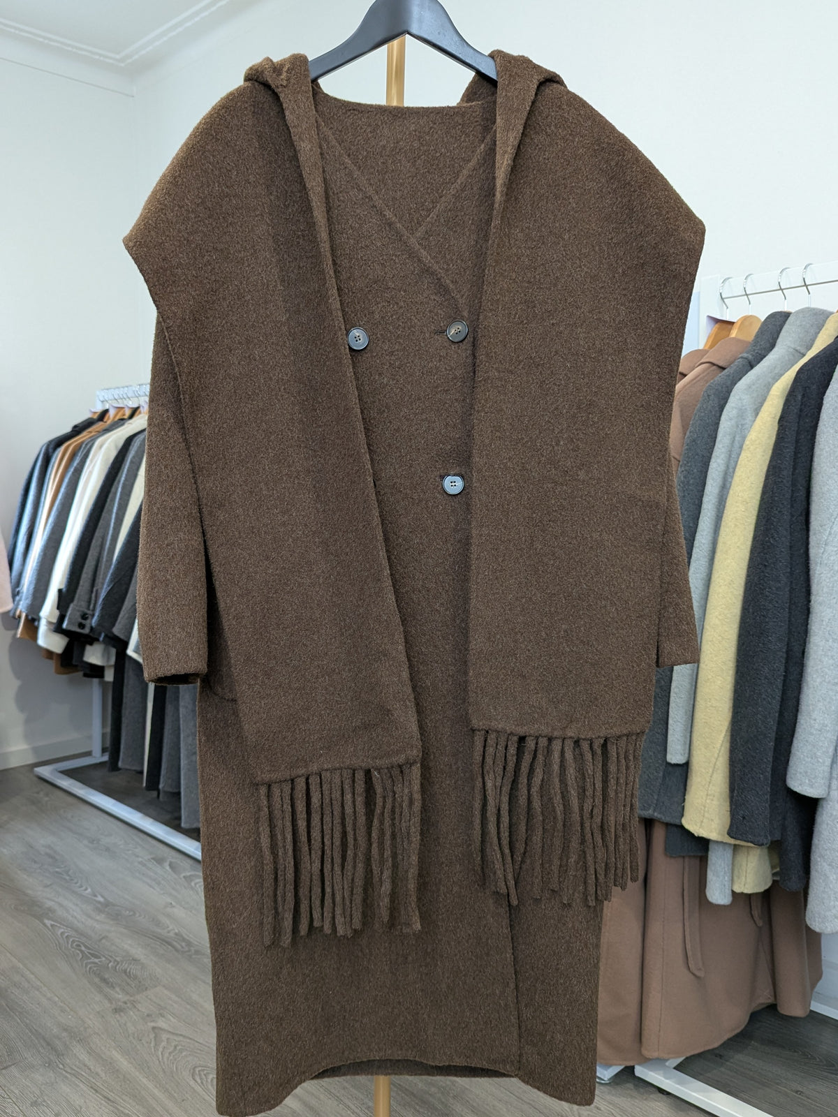 207 68% Wool Coat Brown M 10-14