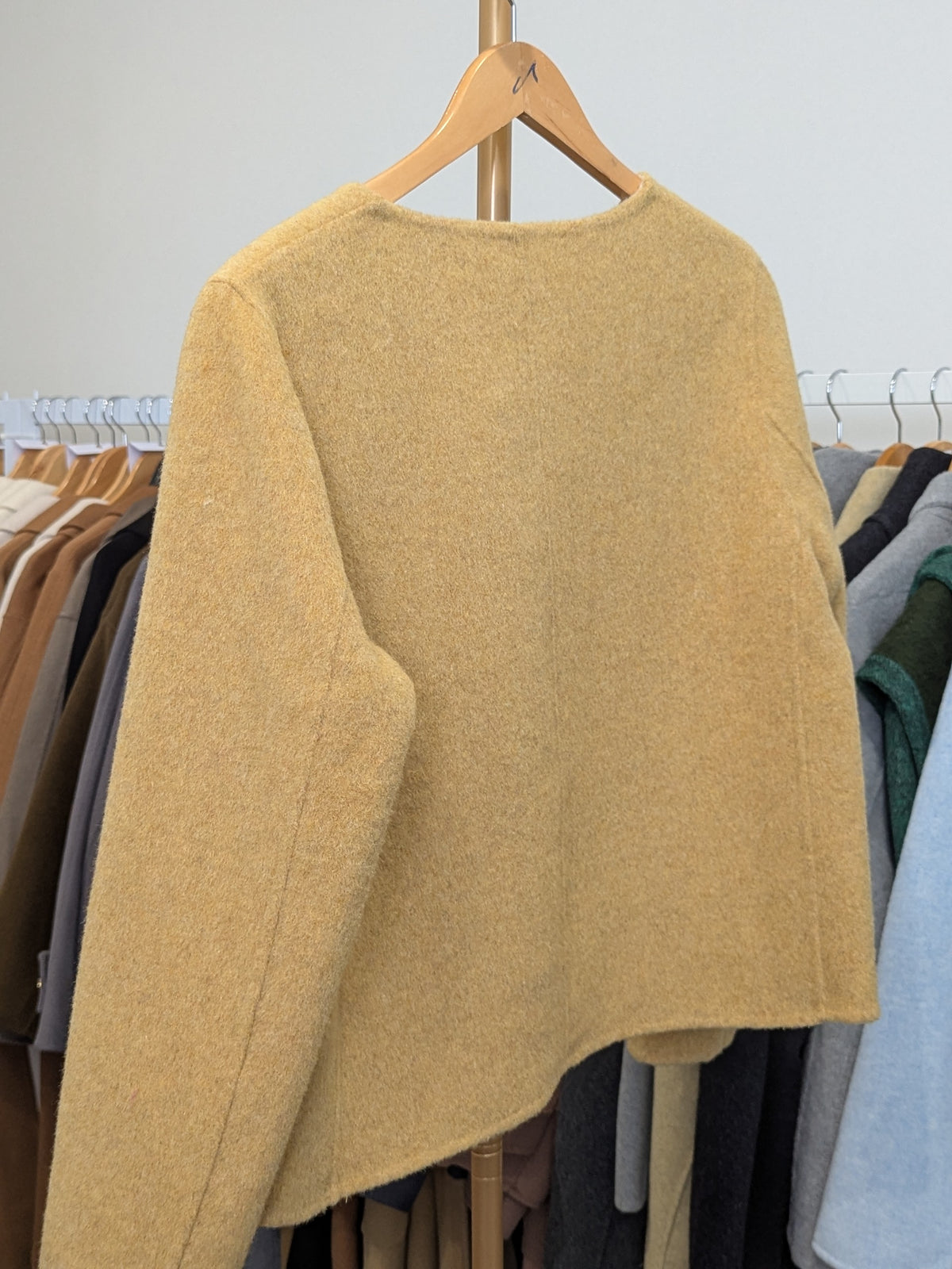061 70% Wool Coat Yellow M 10-12