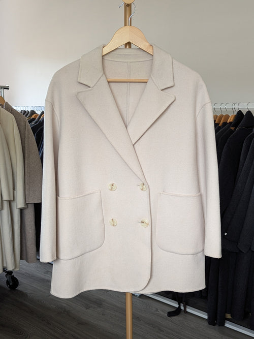 020 100% Wool Coat Blush Ivory S 6-10