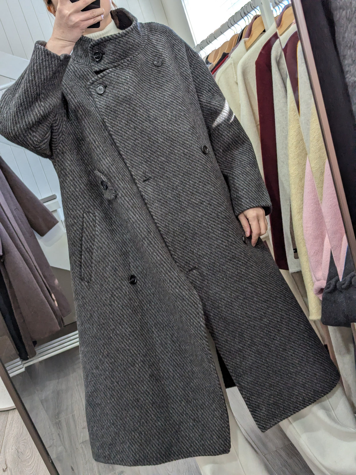 300 100% Wool Coat  Dark Grey S 10-12 M 12-14
