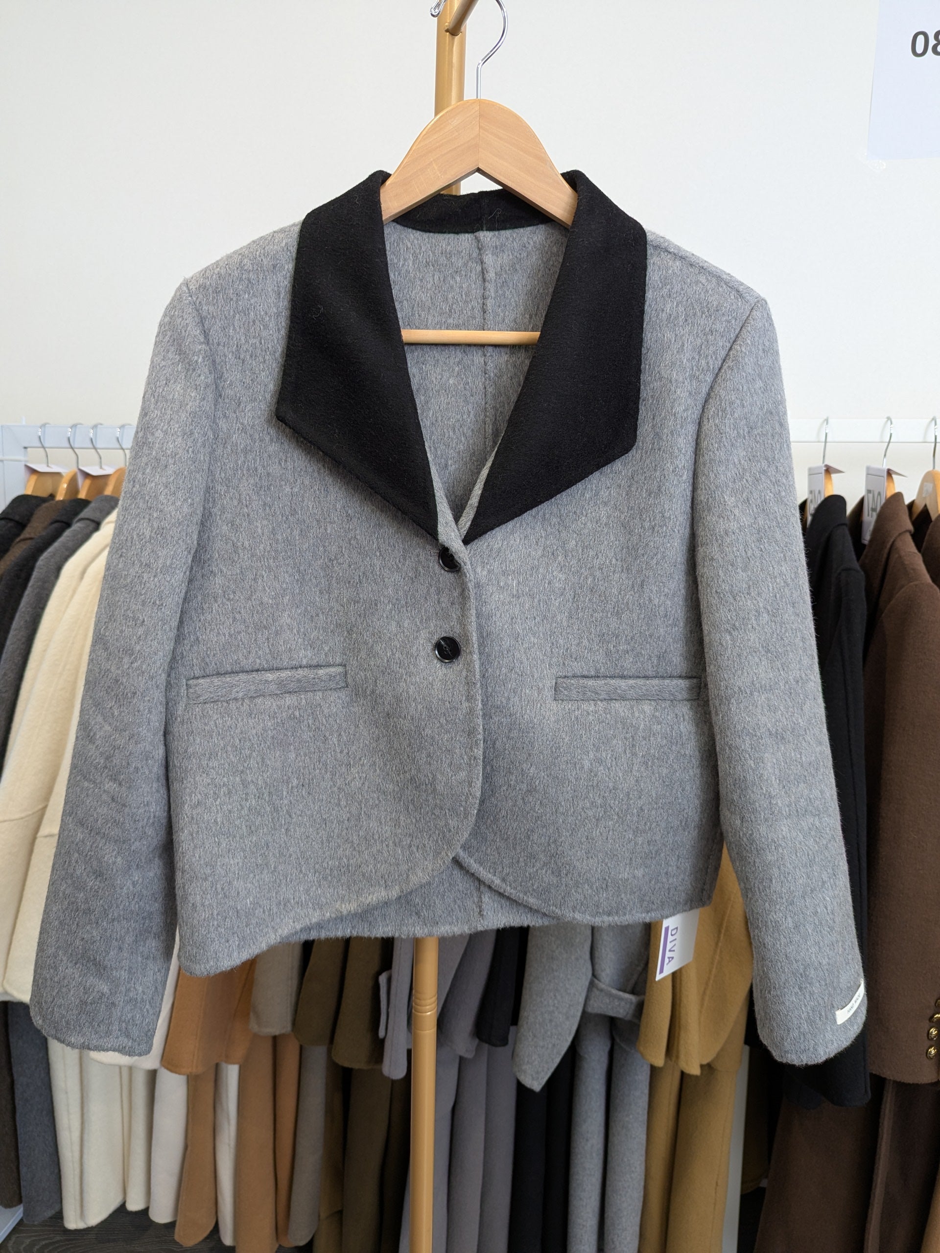 251 100% Wool Coat Grey S 8-10