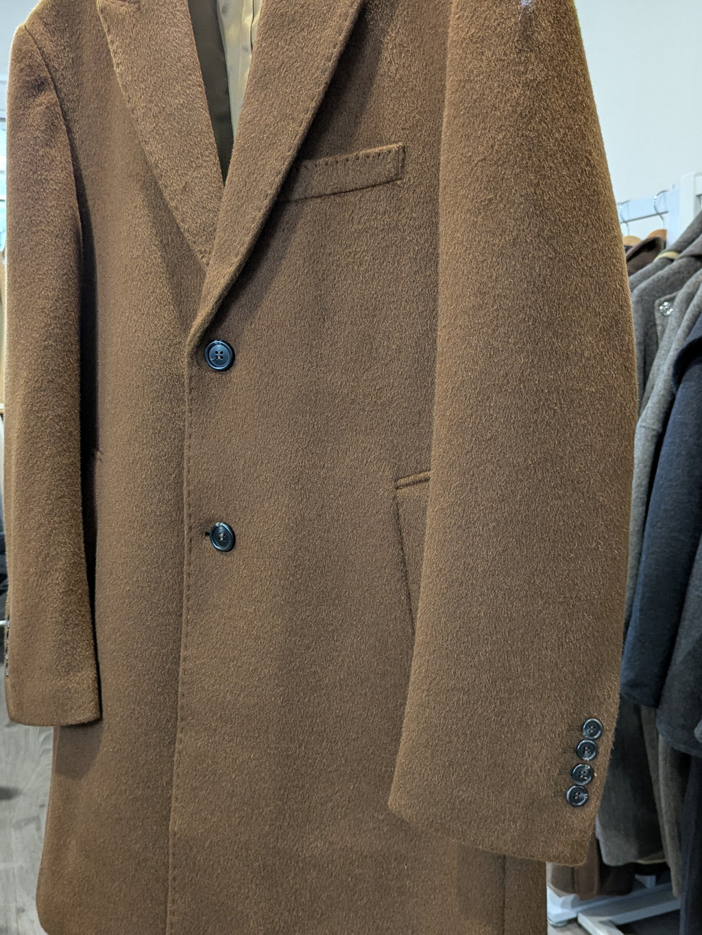 022 Men's 100% Wool Coats Black Brown