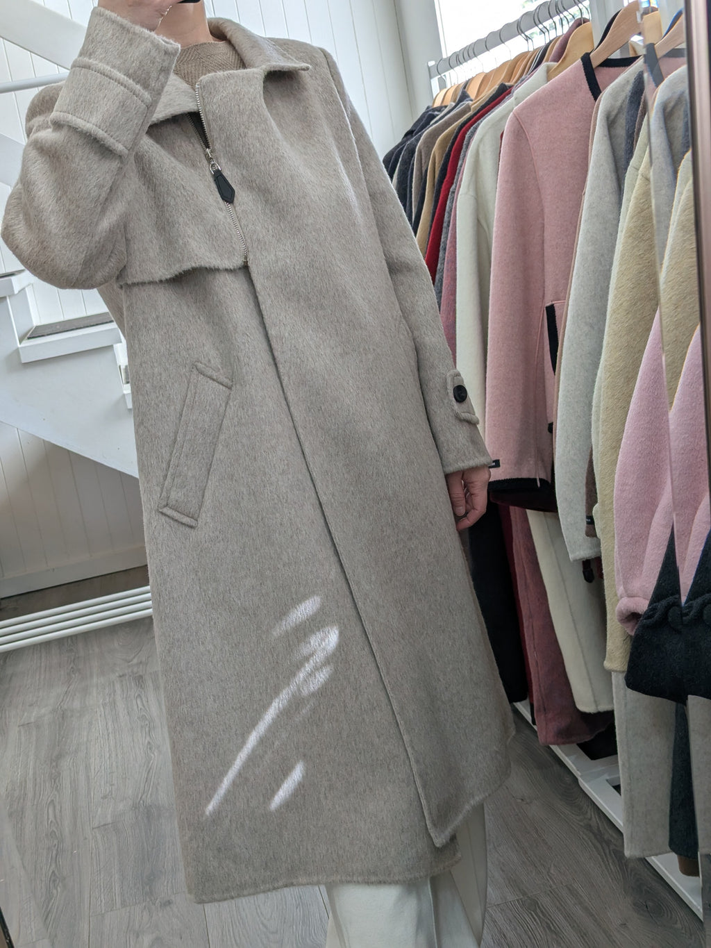 195 67% Wool Coat Oat S 8-10