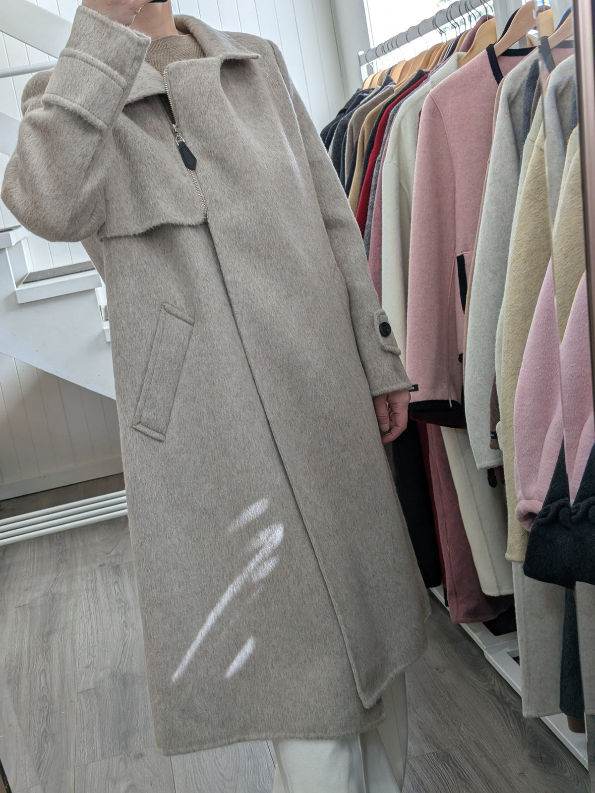 195 67% Wool Coat Oat S 8-10