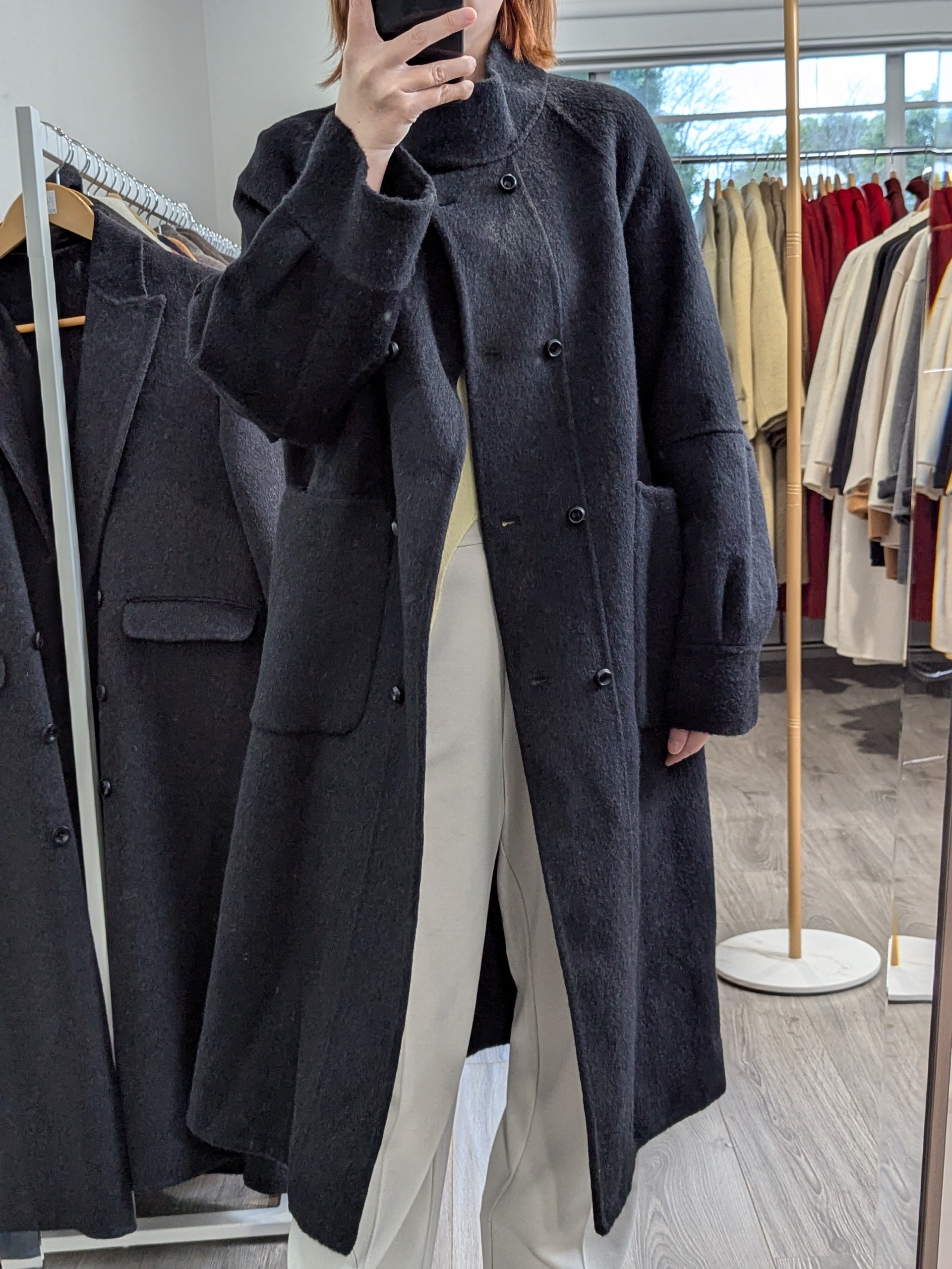 179 70% Wool Coat Black M 10-14