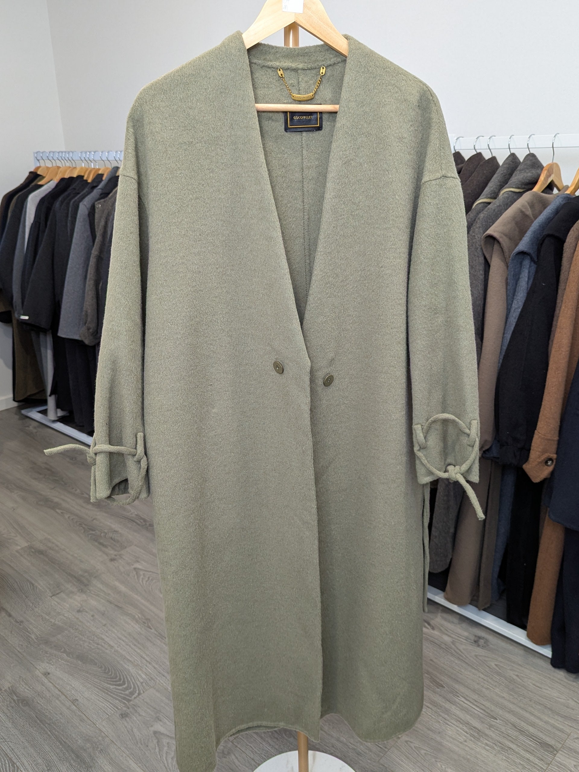 189 80% Wool Coat Olive S 8-10 M 12-14