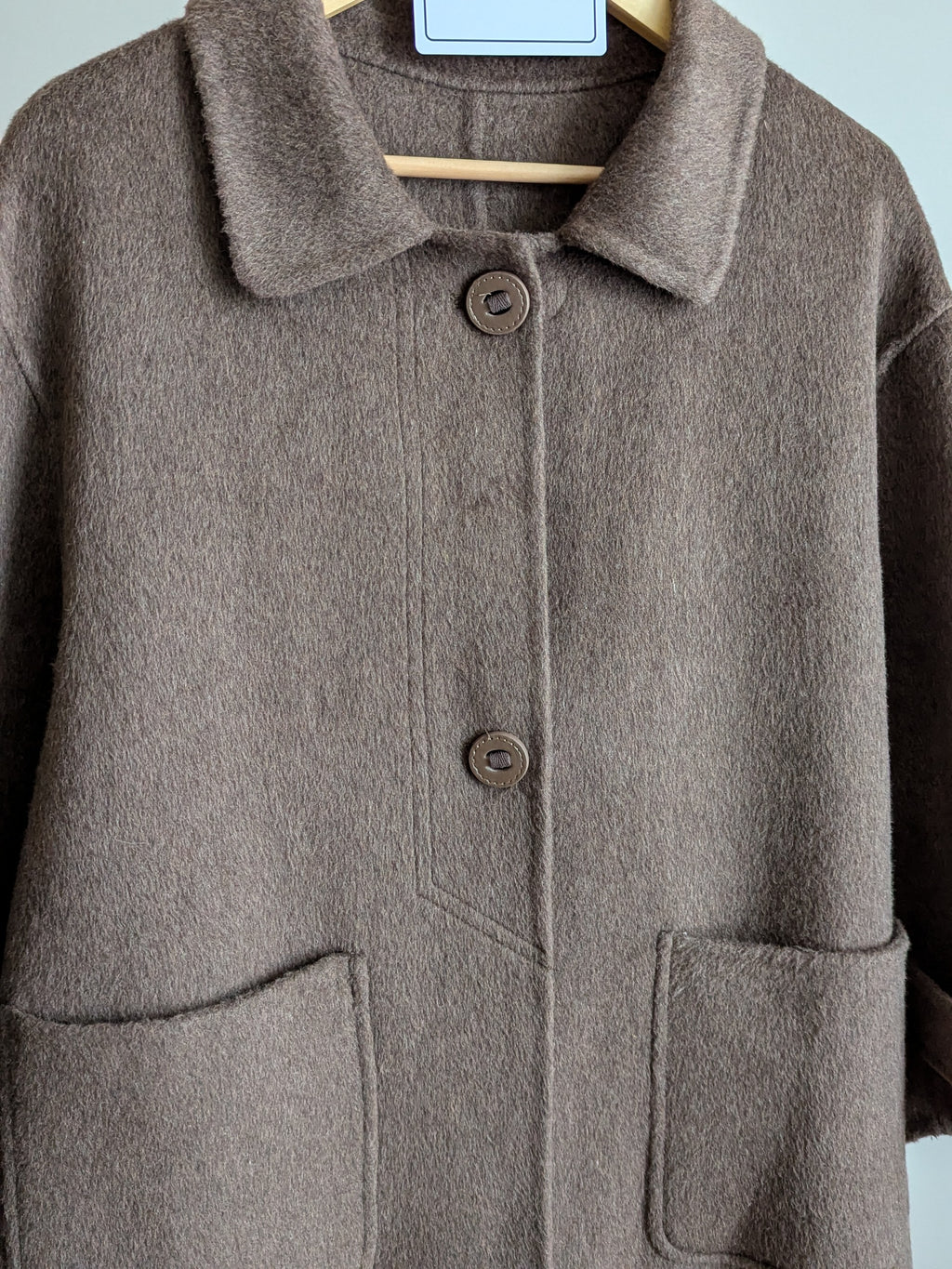 129 69% Wool Coat Brown M 8-12