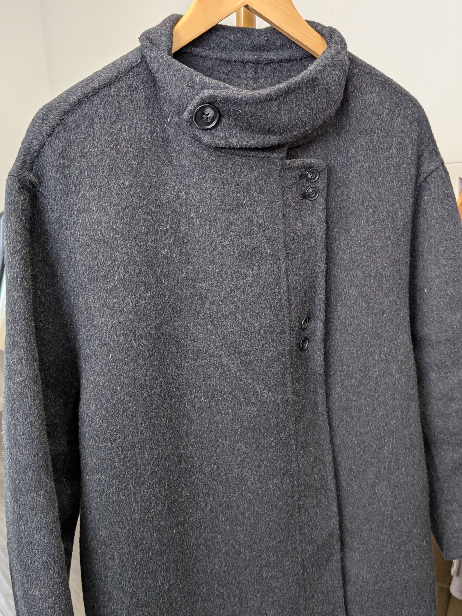 134 70% Wool Coat Charcoal