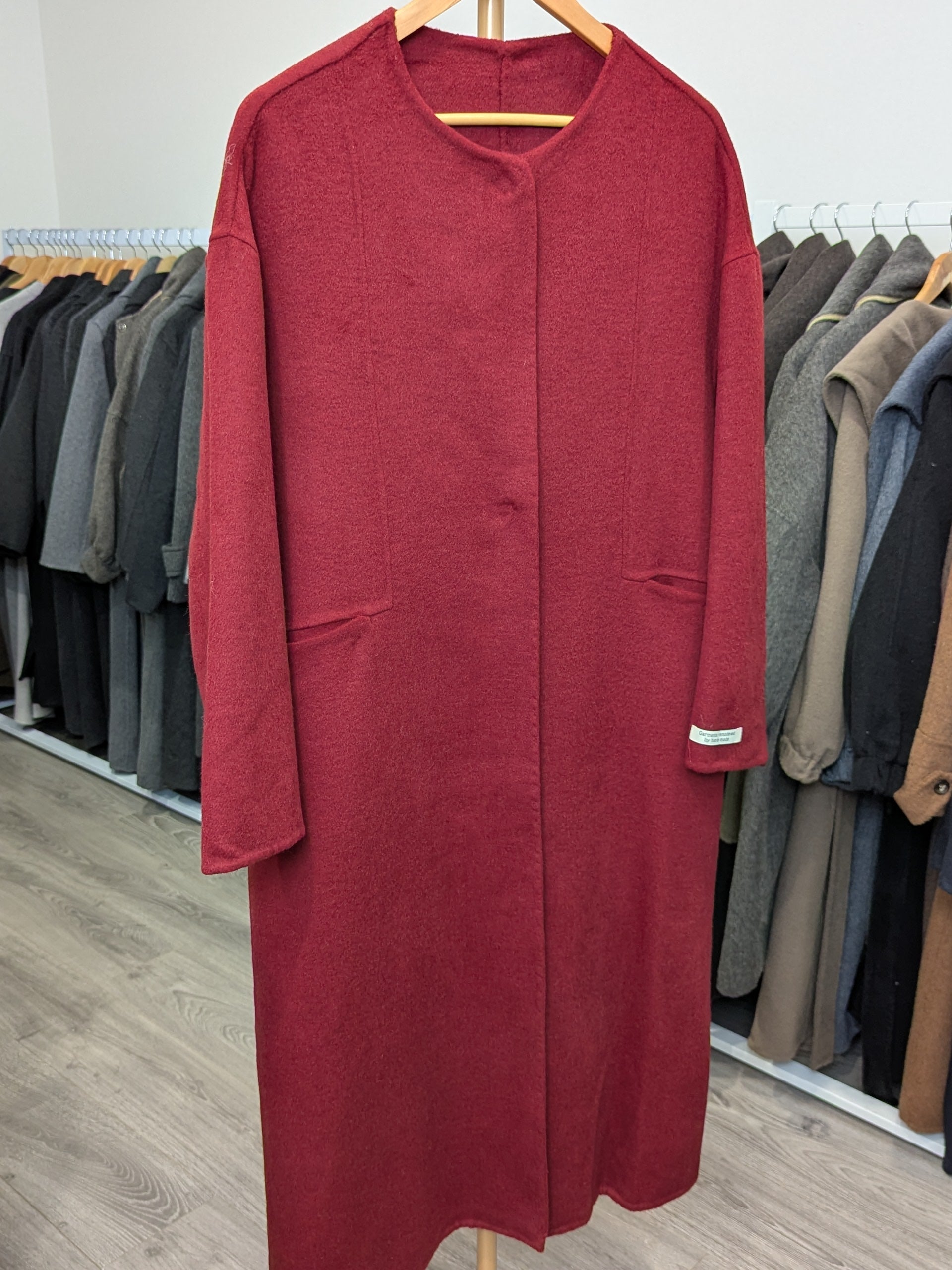 193 100% Wool Coat Burgundy S 8-10 M 12-14