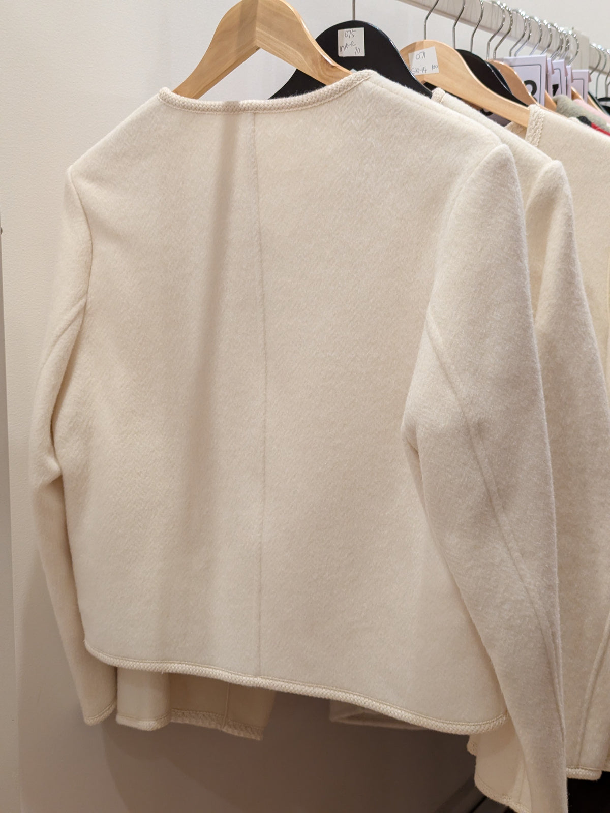 075 70% Wool Coat Cream S 8-10 M 10-12
