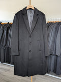 023 Long Men's 50% Wool Coats Black Grey