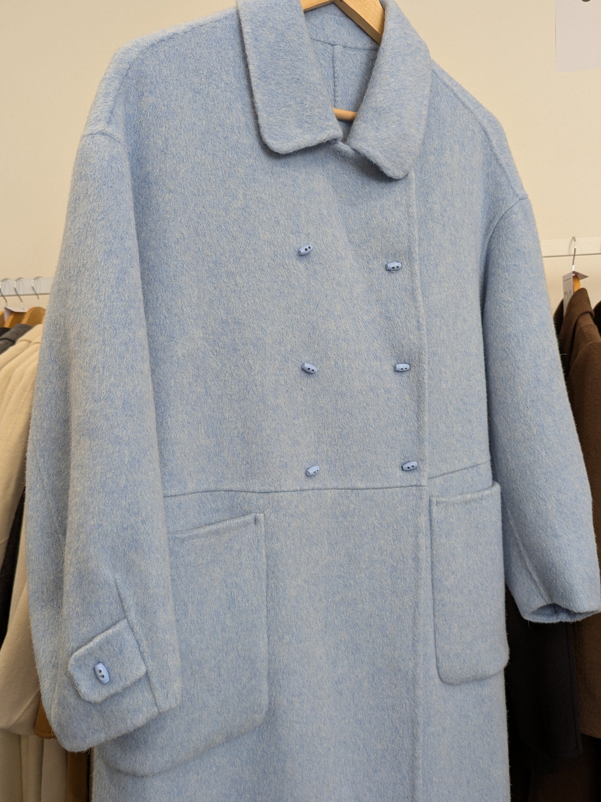 170 70% Wool Coat Blue S 10-14