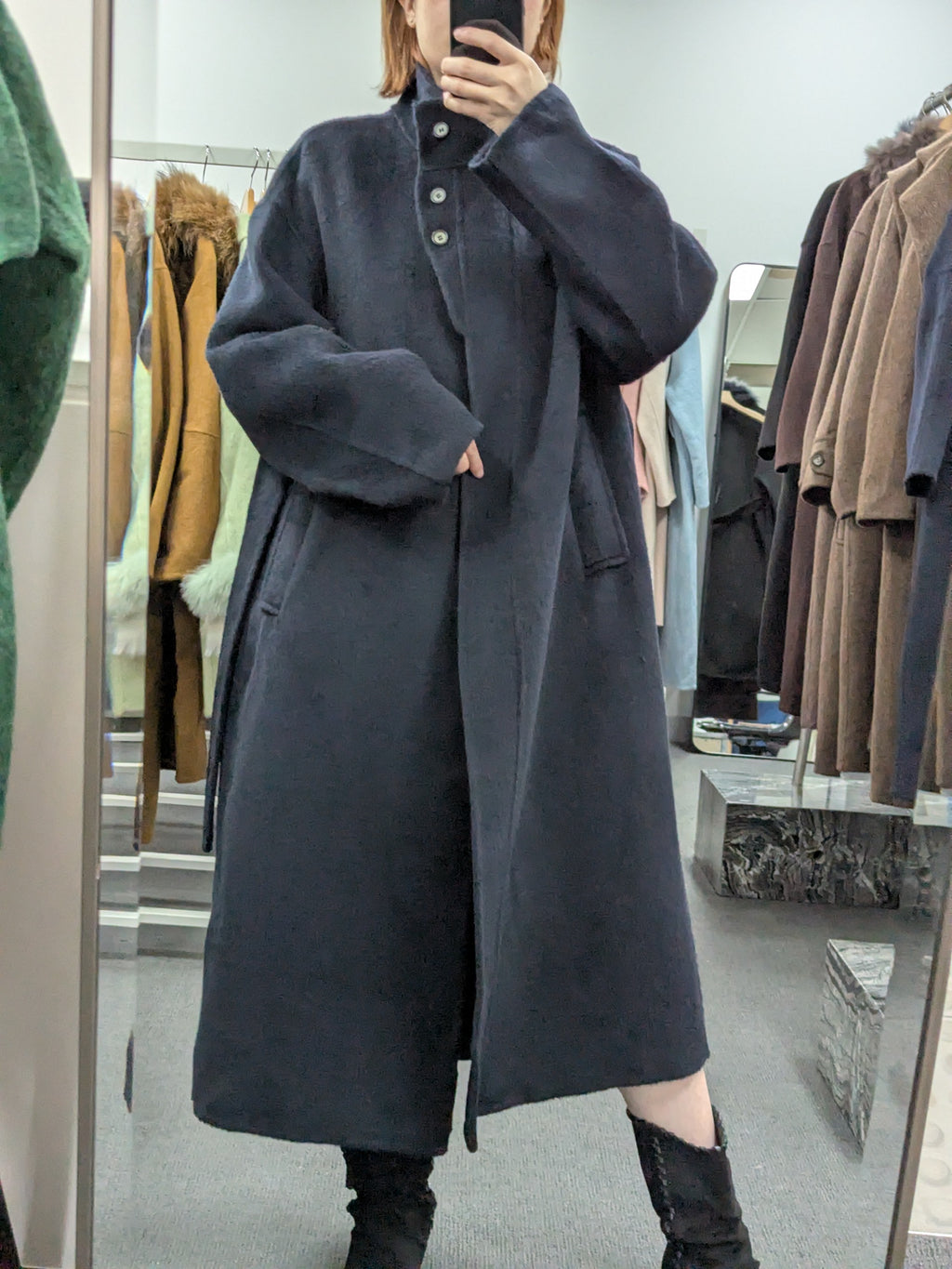 Navy Women's Pure Wool Coats Try-On Available 216 S8-12 100% Wool