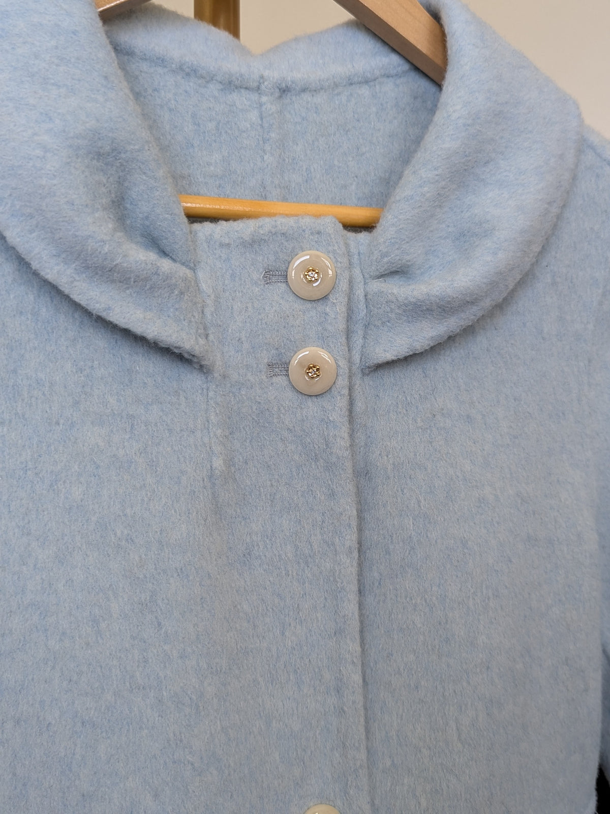 067 70% Wool Coat Blue XS 6-8