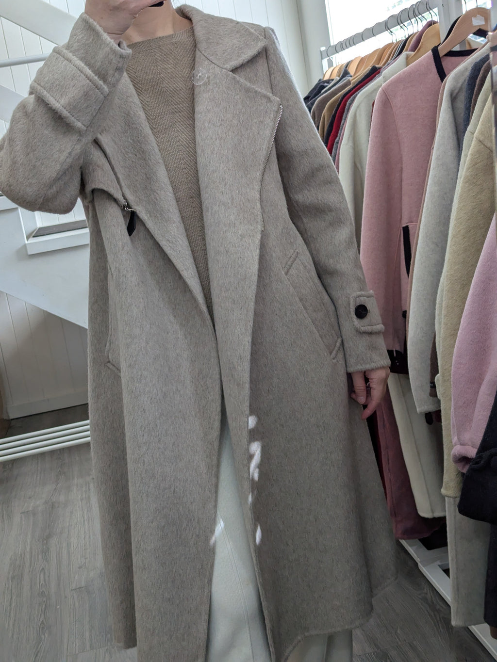 195 67% Wool Coat Oat S 8-10