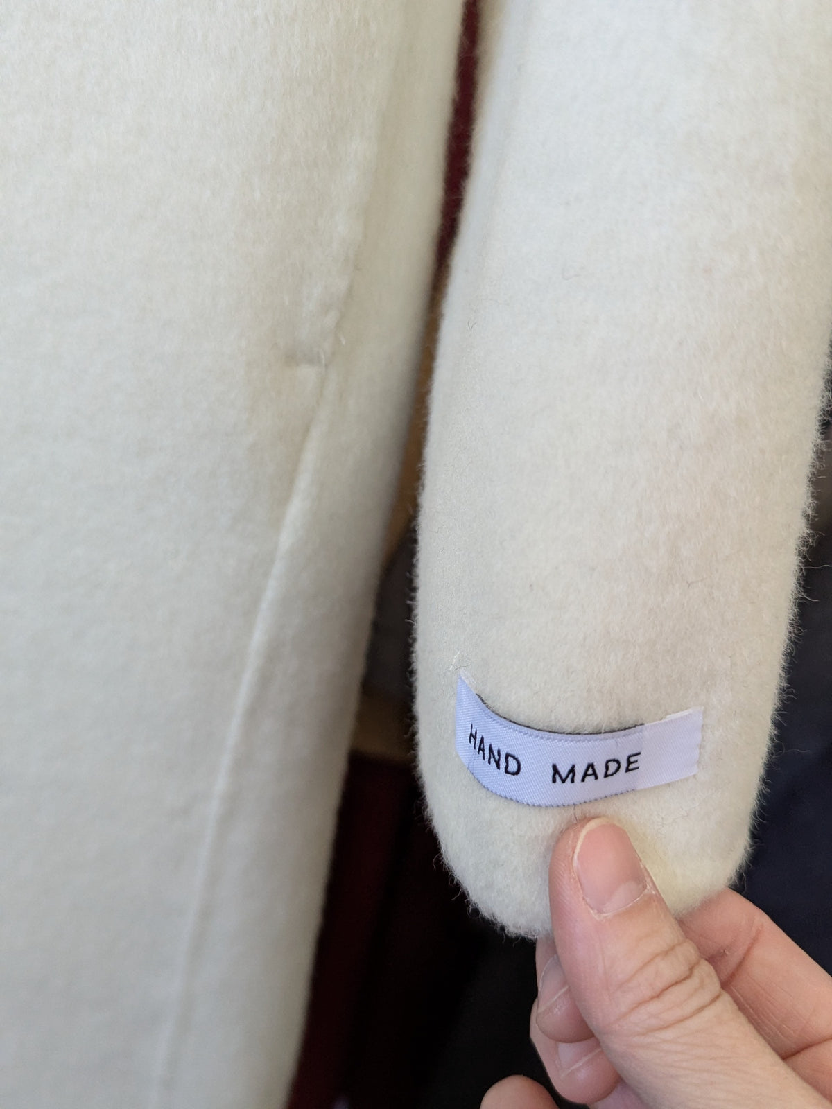 285 66% Wool Coat M 10-14 Cream