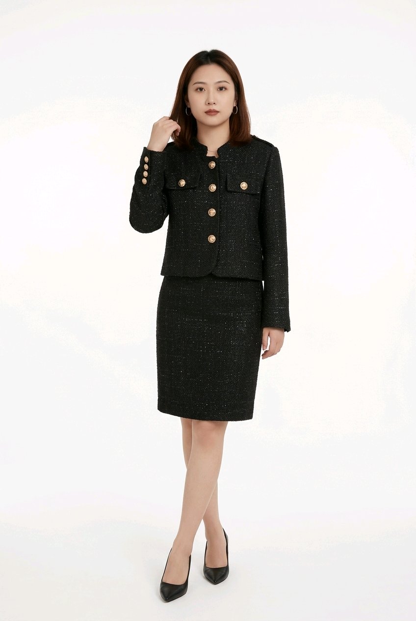Goose Down Tweed Jacket 138 Size 8-10
