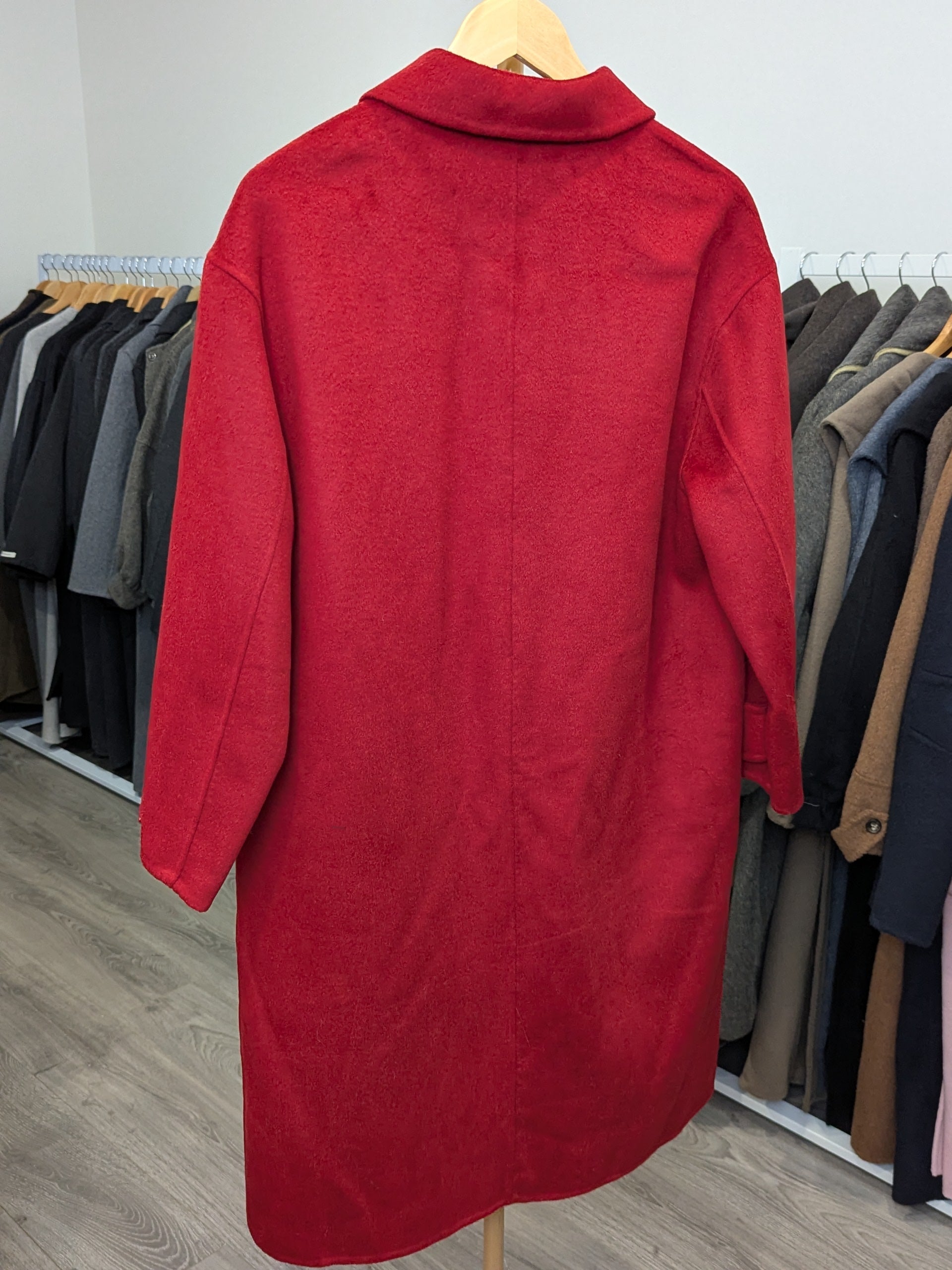 194 70% Wool Coat Red M 8-10